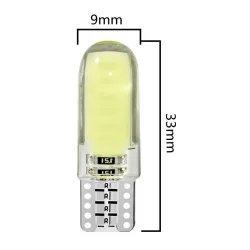 T10 - W5W - silikone etui - COB LED pærer - 10 stk