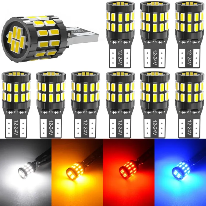 W5W - T10 - 12V - bil LED Canbus pære - 10 stk