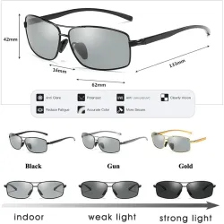 Fotochromowe okulary przeciwsłoneczne - polaryzacyjne - antyodblaskowe - okulary do jazdy dziennej / nocnej - unisex - UV400O...