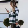 Vintage kariertes Hemd mit langen Ärmeln und Knöpfen - Jacke