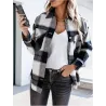 Vintage plaid skjorte med lange ærmer og knapper - jakke
