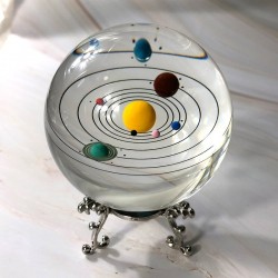 Kryształowa kula Układu Słonecznego - model miniaturowych planet - szklany globus - 80mmDekoracje