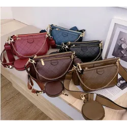 Skórzana torebka - crossbody - mała kopertówka - odpinany design - komplet 3 sztukiZestawy
