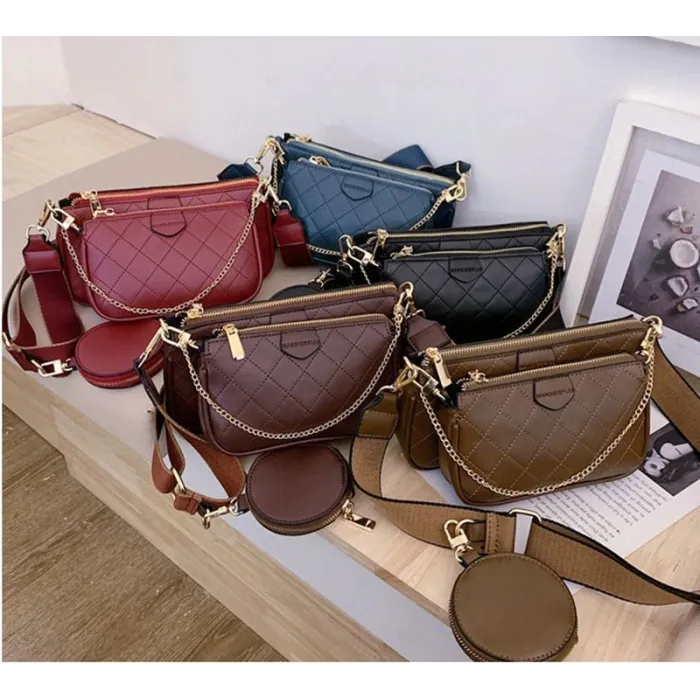 ConjuntosBolso de piel - bandolera - bolso de mano pequeño - diseño desmontable - conjunto de 3 piezas