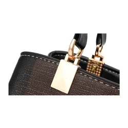 Sac en cuir vintage - bandoulière - porte-clés fourrure - grande capacité