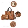 Modna skórzana torebka - crossbody - mała kopertówka - logo konopi - komplet 3 sztukiZestawy