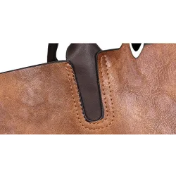 Moderigtig håndtaske i læder - crossbody - lille clutch taske - hamp logo - 3 stykker sæt