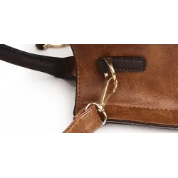 Modische Lederhandtasche - Umhängetasche - kleine Clutch - Hanf-Logo - 3-teiliges Set