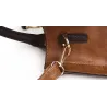 Women's leather handbag set with hemp logo - with messenger bag and purse - 3pcs