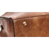 Women's leather handbag set with hemp logo - with messenger bag and purse - 3pcs