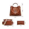 Elegante leren handtas - crossbody - kleine clutch - set van 3 stuksSets