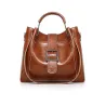 Elegante leren handtas - crossbody - kleine clutch - set van 3 stuksSets