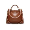 Elegant leather handbag - crossbody - small clutch bag - 3 pieces set