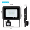 10W - 20W - 30W - 50W - LED oversvømmelseslys - bevægelsessensor - vandtæt udendørs reflektor