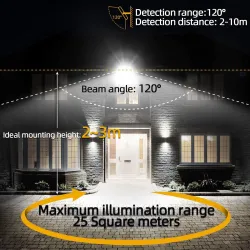 10W - 20W - 30W - 50W - 100W - 220V - projecteur LED - réflecteur étanche - éclairage extérieur - détecteur de mouvement PIR