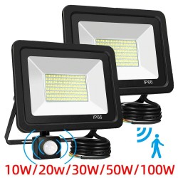 10W - 20W - 30W - 50W - 100W - 220V - LED floodlight - waterproof reflector - outdoor light - PIR motion sensor