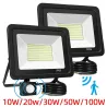 10W - 20W - 30W - 50W - 100W - 220V - projecteur LED - réflecteur étanche - éclairage extérieur - détecteur de mouvement PIR