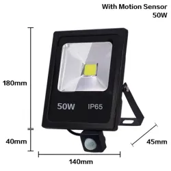 10W - 30W - 50W - 220V - LED projektør - vandtæt reflektor - bevægelsessensor