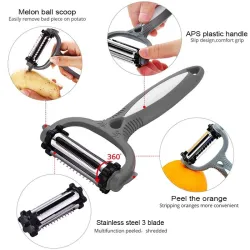 Multifunctionele groente / fruitschiller - rasp - snijmachine - 360 graden draaibaarKeuken