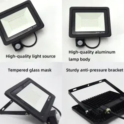 10W - 20W - 30W - 50W - 100W - 220V - projecteur LED - réflecteur étanche - éclairage extérieur - détecteur de mouvement PIR