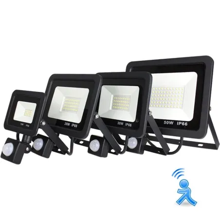 10W - 20W - 30W - 50W - LED oversvømmelseslys - bevægelsessensor - vandtæt udendørs reflektor