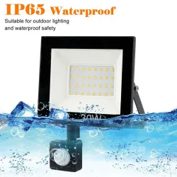LED floodlys - udendørs reflektor - PIR bevægelsessensor - vandtæt - 10W - 20W - 30W - 50W - 100W