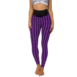 Dehnbare lange Leggings - Abnehmen - mit Gitterdruck - Fitness - Yoga