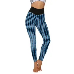 Dehnbare lange Leggings - Abnehmen - mit Gitterdruck - Fitness - Yoga