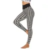 Strækbare lange leggings - slankende - med gitterprint - fitness - yoga