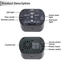 Mini RGB LED disco party light - laser projector - USB rechargeable