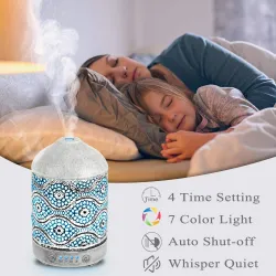 Nawilżacz powietrza - dyfuzor olejków eterycznych - metalowa lampka nocna - 100mlNawilżacze Powietrza