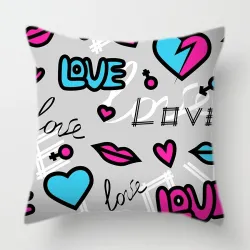 Valentine's Day - lips - hearts - day - cushion cover - 45 * 45cm