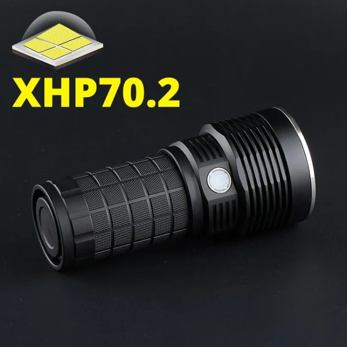 4X18A - CREE XHP70.2 - 4300lm - Taschenlampe - mit Temperaturregelung - USB-Schnittstelle Typ C.