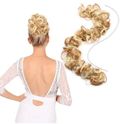 Elastische scrunchie - krullend synthetisch haar - knot - paardenstaart - haarverlengingPruiken