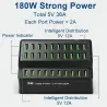 180W 36A - charge rapide - Chargeur USB intelligent avec 30 ports USB - pour iPhone - Samsung