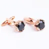 Luxurious cufflinks with black crystal - 2 pieces