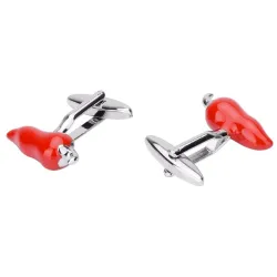 Boutons de manchette au piment rouge - 2 pièces