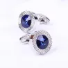 Blue crystal cone cufflinks - 2pcs