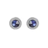 Round blue crystal cufflinks - 2 pieces