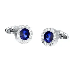 Blue crystal cone cufflinks - 2pcs