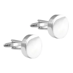 Silber runde Manschettenknöpfe - 2 Stück
