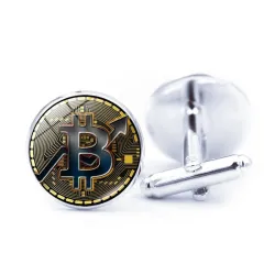 Kryptovaluta - runde manchetknapper - 2 stk