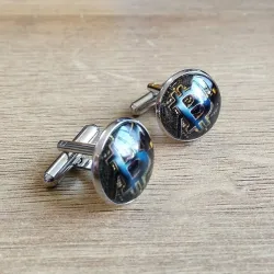 Cryptocurrency - round cufflinks - 2 pieces