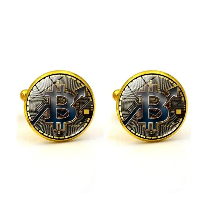 Cryptocurrency - round cufflinks - 2 pieces