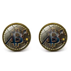 Kryptovaluta - runde manchetknapper - 2 stk