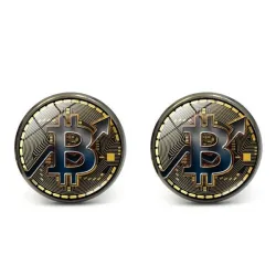 Cryptocurrency - round cufflinks - 2 pieces