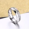 Elegant ring med krystaller - rustfrit stål