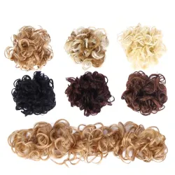 Elastisk scrunchie - krøllet syntetisk hår - knold - hestehale - hårforlængelse