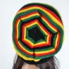 Strikket farverig hue - reggae stil