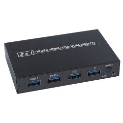 KVM 4K switch splitter - HDMI - USB - gedeelde monitor - met 2 poortenSplitters